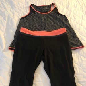 Mid calf yoga pants with top